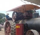 Ole Carlberg rides atop his grandfather's Reeves Canadian Special in Mount Pleasant, Iowa Thresherman's Cavalcade of Power parade. | Carlberg photo