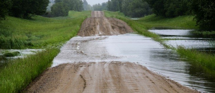 Flash flooding hits east of Yorkton, Sask. on Hwy 15, June 30, 2014.  |  Robin Booker photo