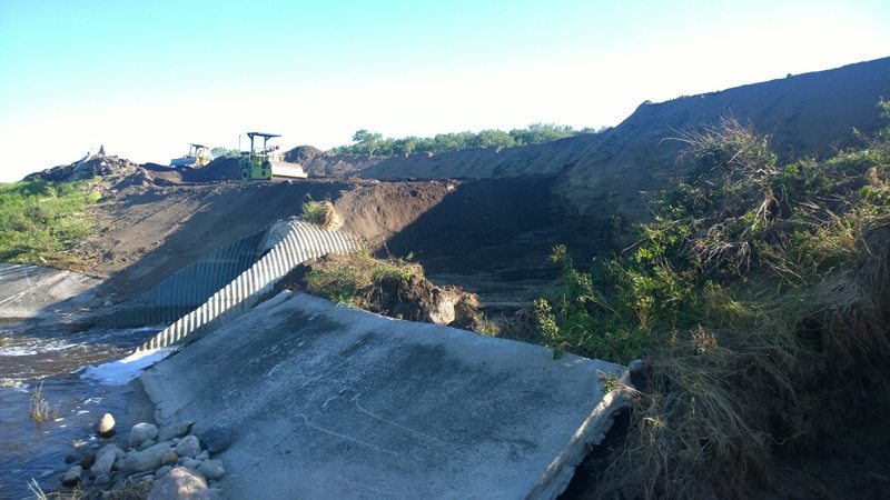 Highway 16 washout 1 km west of Elfros, Sask. | photo courtesy Sask. Ministry of Highways and Infrastructure