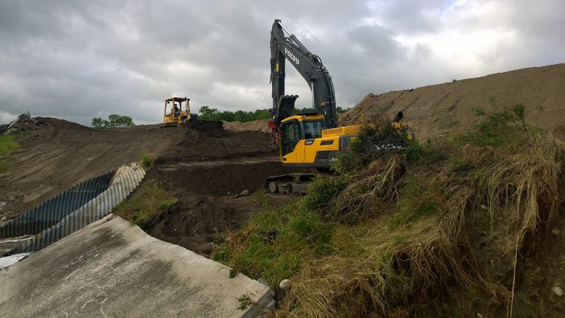 Highway 16 washout 1 km west of Elfros, Sask. | photo courtesy Sask. Ministry of Highways and Infrastructure