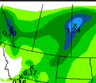 Weekend f'cast sees most rain in Sask-Man border area