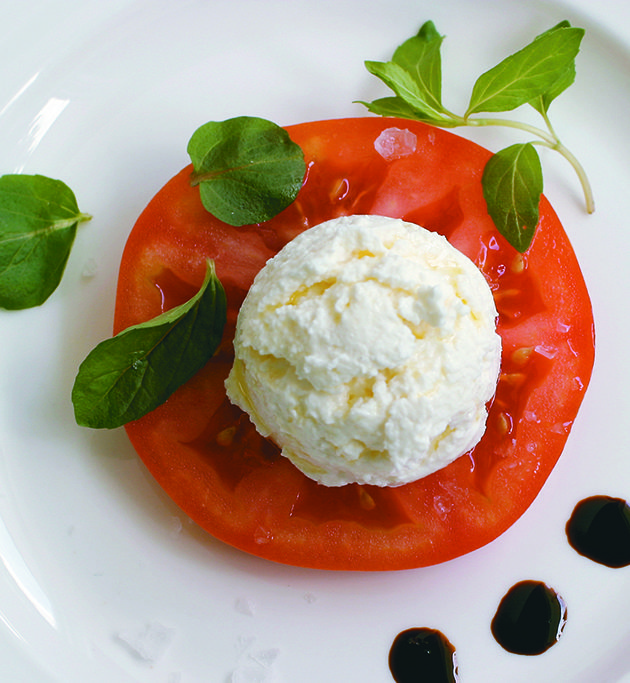 Tomato salad with ricotta and wild mint can be assembled using foraged ingredients. | Sarah Galvin photo