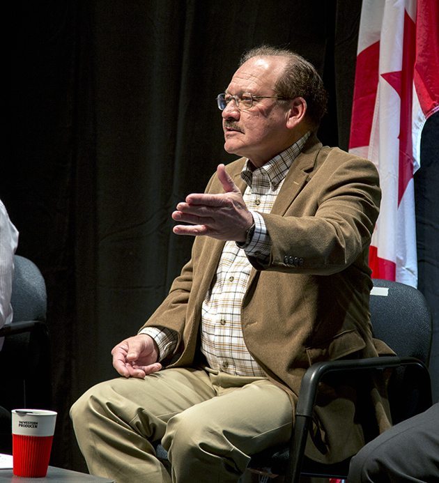 Rick Swenson, Leader of the Saskatchewan Progressive Conservative Party during the Why Ag Matters debate. | Robin Booker photo