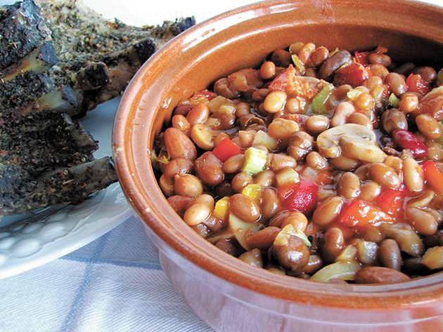 Hot bean salad is an alternative to baked beans. Leftovers are delicious served cold the next day.  |  Betty Ann Deobald photo