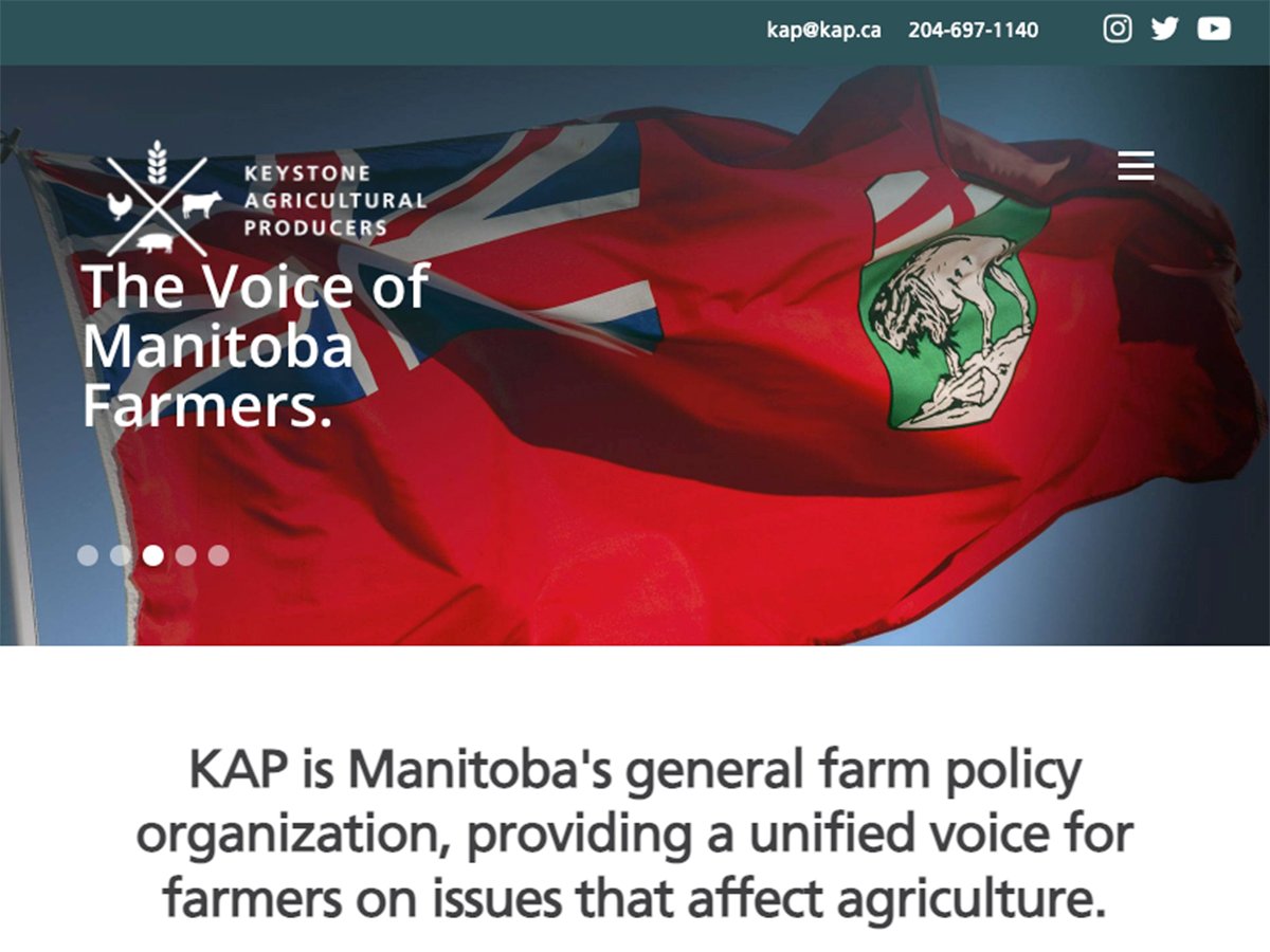 A screencap of the Keystone Agricultural Producers' homepage.