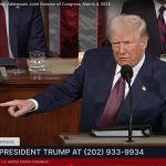 Screencap of U.S. president Donald Trump speaking before a joint session of congress on March 4, 2025.