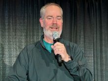 Pat Clay, of Valent USA, spoke at the Commodity Classic Denver March 2. Valent has the rights to a new herbicide, which could be a good fit for reduced tillage systems | Robert Arnason photo