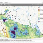 An Agriculture Canada map of percentage of normal precipitation amounts across the Prairie provinces.