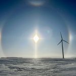 Sun dogs appear in the sky near St. Leon, Man., on a frigid winter morning Feb. 8 as extreme cold warnings blanket the western half of Manitoba. | Alexis Stockford photo