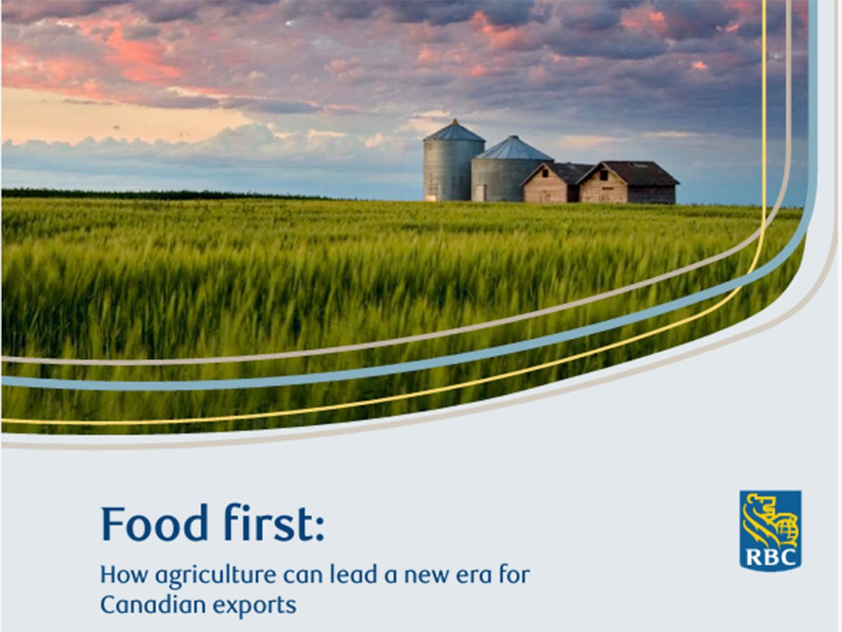 Screencap of the RBC report entitled, "Food First: How Agriculture Can Lead a New Era for Canadian Exports."