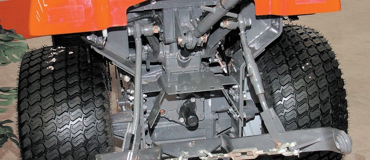 The rear P.T.O., three-point hitch and hydraulic circuits are standard equipment. The GC is available with either 22.5 or 25 horsepower from the three-cylinder Perkins diesel.  | Ron Lyseng photo