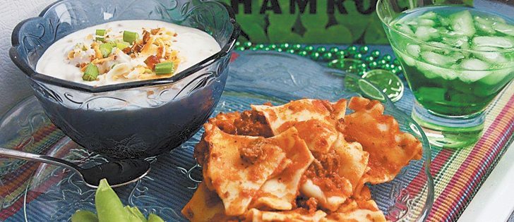 Try attracting leprechauns with green food and drinks