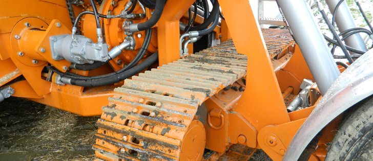 Haglund motors drive the rotor and the crawler tracks on the new Track-Pack silage bagger.   |  Track-pack photo