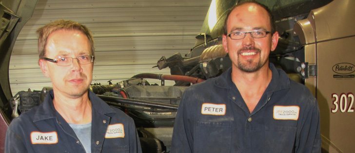 Jake and Peter Friesen of Rosemont, Manitoba, say not every deal on a used highway tractor provides the bargain producers seek. | Ron Lyseng photo