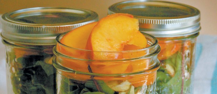 Layered salad in a jar can be made using a variety of vegetables, fruit, cheese and nuts. |  Sarah Galvin photo