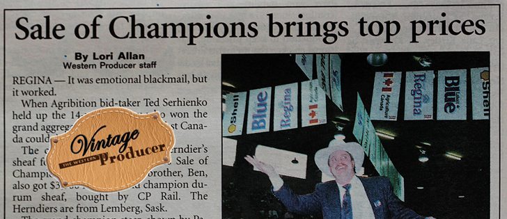 Every day this week the WP will post a "Vintage WP" Agribition feature online. The "Sale of Champions" from 1993 is the first in this series. We hope you enjoy this look at the rich history that is Agribition.