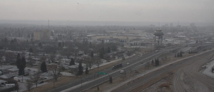 A snowy scene presents itself Dec. 18 from the top of the tallest building in Lethbridge. | Barb Glen photo