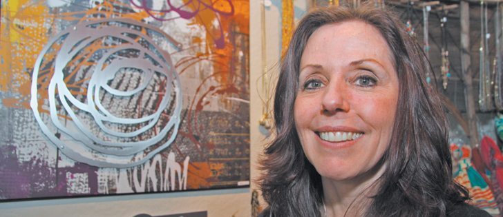 Shirley Lloyd-Davies, who co-owns Dundee Designs with her husband, Kelly Crosson, creates unique wall art and designs at her studio in Alexander, Man. The two also run a gift and art shop, which has a loyal base of customers in southwestern Manitoba.  |  Robert Arnason photo
