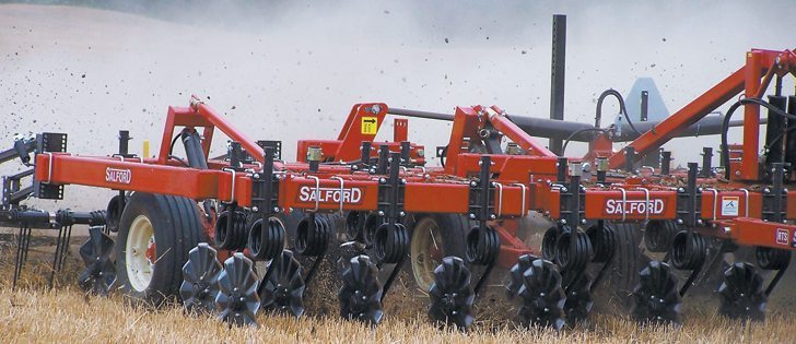 Whether equipped with smooth or rippled discs, the two chief characteristics of vertical tillage are a shallow working depth and zero lateral geometry to the discs.  |  Salford photo