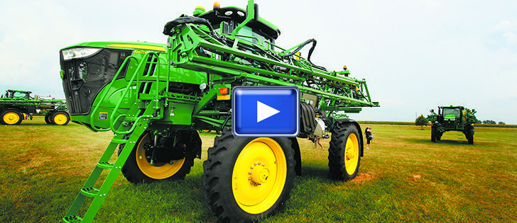 Deere’s new mid-sized 800 and 1,000 U.S. gallon sprayers get more power, expel fewer emissions and receive a 120 foot boom and New Leader dry product boxes as options, as well getting new cabs and controls.  |  Michael Raine photo