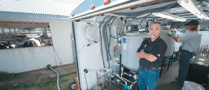 Engineering professor Erik Coats is researching the feasibility of turning waste from dairy barns into biodegradable plastic. University of Idaho photo