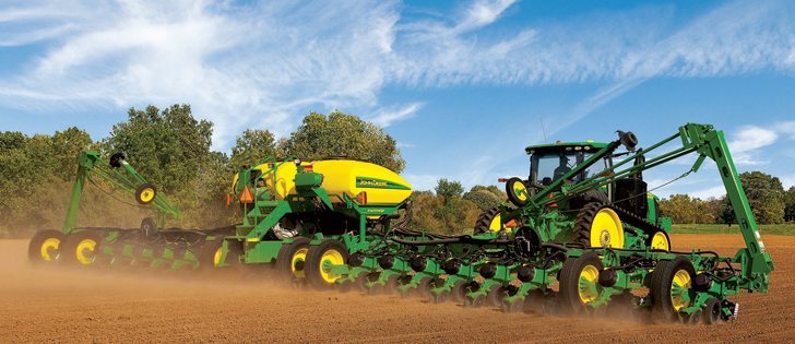 The ExactEmerge planting system seeds accurately up to 10 m.p.h.  |  John Deere photo