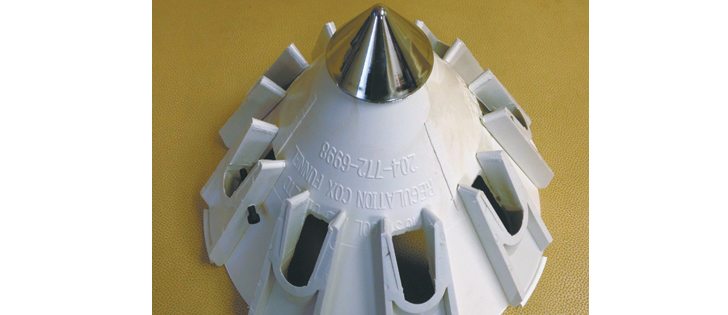 The key to uniform grain sample splitting is the configuration of the cone designed by Dimo.  |  Jason Diehl photo