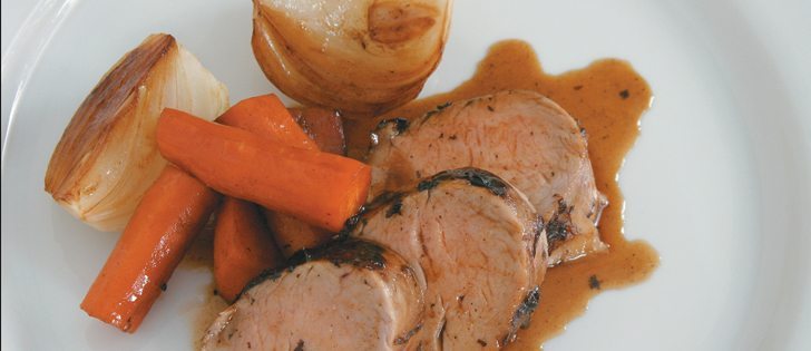 Serve bourbon and apple marinated pork or tenderloin chicken paillards with clementine salsa and  a wedge of iceberg salad.
|  Sarah Galvin photo