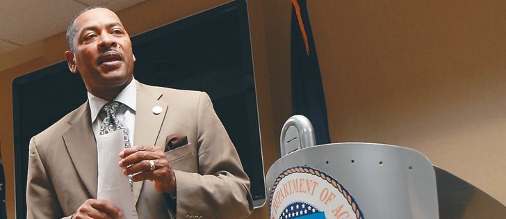 Hubert Hamer, director of statistics for the U.S. Department of Agriculture’s National Agricultural Statistics Service, says journalists and analysts are disconnected from the outside world to study data and analyze information 12 hours before the report is officially released.  |  Ed White photo