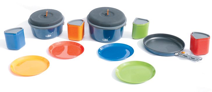 The GSI Bugaboo Camper set for four stacks up into a pot for storage.  |  Kim Quintin photo