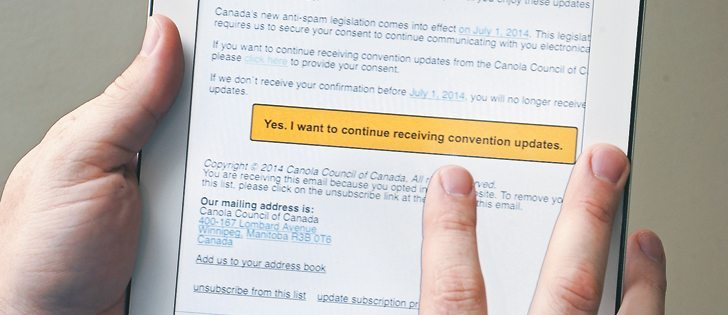Canadian anti-spam legislation comes into effect July 1 and requires organizations to refresh their contact lists and receive consent from current email recipients.  |  William DeKay photo