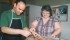 Evelyn Yelinek helps her son, Devon, with his cookie making business at Swan River, Man. Devon, who is blind and autistic, prepares cookie orders for individuals and groups. | Karen Morrison photo