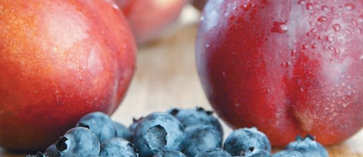 Use nectarines and whole blueberries to make a colourful low sugar jam. When serving, crush the blueberries to give a streak of blue and a burst of flavour. Using a low methoxyl pectin means that sugar is not required to create the gel. As a result, considerably less sugar is needed to make jams and jellies.  |  File photo