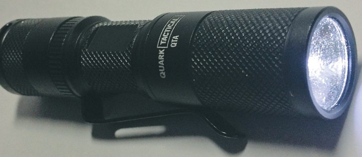 The Foursevens Quark Tactical QTA flashlight uses one AA battery and costs about $60.  |  Kim Quintin photo