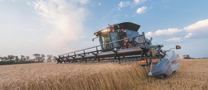 The Gleaner S88 is 16,000 lb. lighter than its nearest Class 8 competitor, needing less rubber and horsepower to do the same job. |  Agco photo