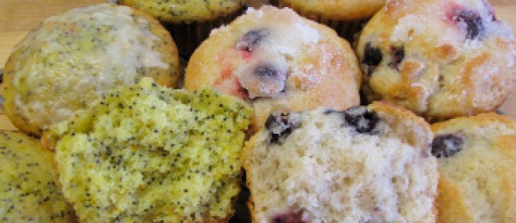 Berry buttermilk muffins can be topped with lemon juice and sugar.
Orange buttermilk muffins can be glazed with an icing.  |  Betty Ann Deobald photo
