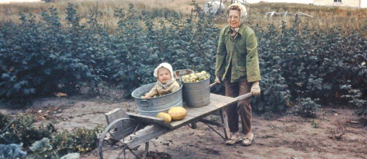  Interest in food started early for Amy Jo Ehman, pictured here in the garden with her Grandmother.  |  Ehman family photo