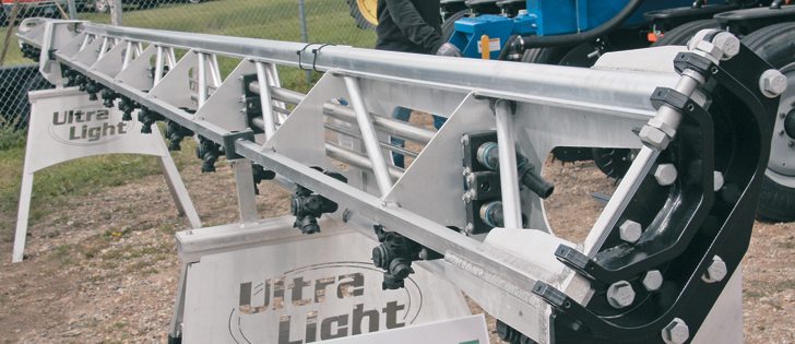 A 120-foot aftermarket aluminum boom weighs about the same as an OEM 90-foot steel boom, according to Dan Light, owner of Ultra-Light. |  Ron Lyseng photo