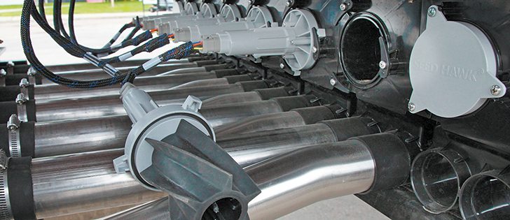 Variable rate application is becoming standard equipment on some machines. This Seed Hawk’s metering system is built for the technology.  |  Michael Raine photo