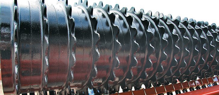 Brillion emphasizes that a clod is wasted soil.  The nutrients are locked inside where they serve no useful purpose.  The company designs equipment like this specifically for the purpose of breaking up clods.  |  Ron Lyseng photo