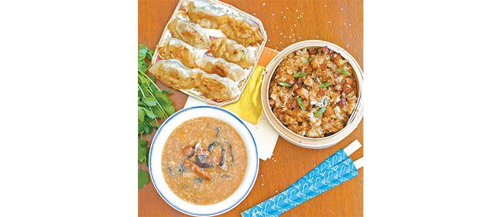 Welcome Chinese New Year with pork and chive dumplings, sticky rice and Chinese hot and sour soup.  |   Sarah Galvin photos