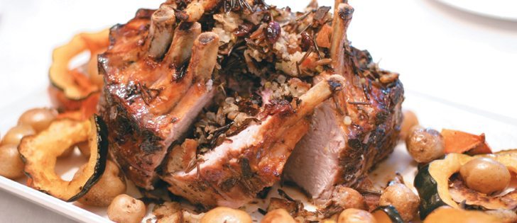 Easter Sunday guests will enjoy crown roast of pork with wild rice stuffing and oven roasted vegetables. Top off the meal with
pineapple, kiwi and toasted coconut pavlova.
|  Sarah Galvin photo