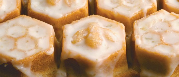 Honeycombs and bees adorn Brenda’s honey citrus pound cake. |  Sarah Galvin photo