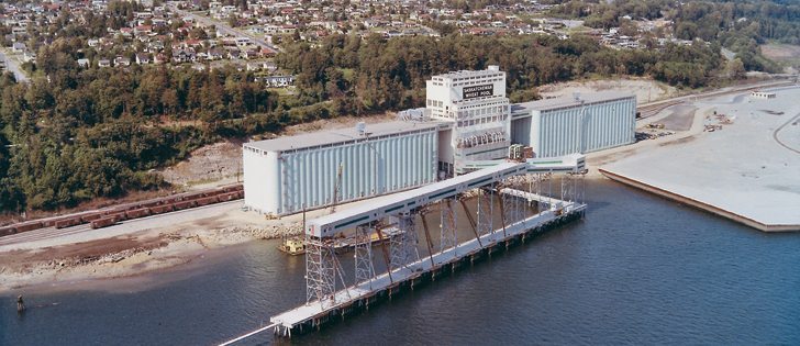 This photo of Saskatchewan Wheat Pool’s new grain terminal at Vancouver was taken in the summer of 1968. | File photo