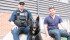 Michael Giller of Smack Pet Foods, right, has convinced Moose Jaw Police Constable Chad Scheske and his police service dog Loki about the value of his pet food. | Karen Briere photo