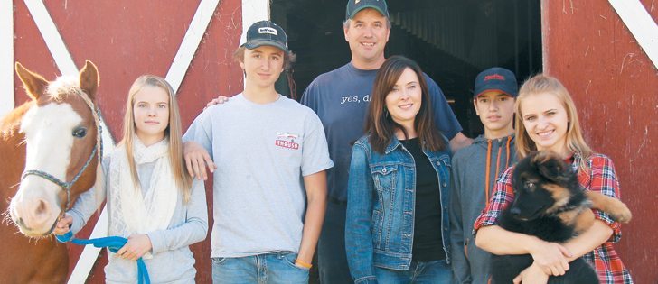 The van Staveren family, Alina, left, Alex, Marcel, Kym, Nathan and Oksana.  |  Christalee Froese photo