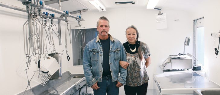 Arnie and Shirley Morris of Ardrossan recently bought a mobile poultry slaughter plant to process quail. The family has raised quail for eggs for 27 years and are now processing the birds for stores and restaurants.  |  Mary MacArthur photo