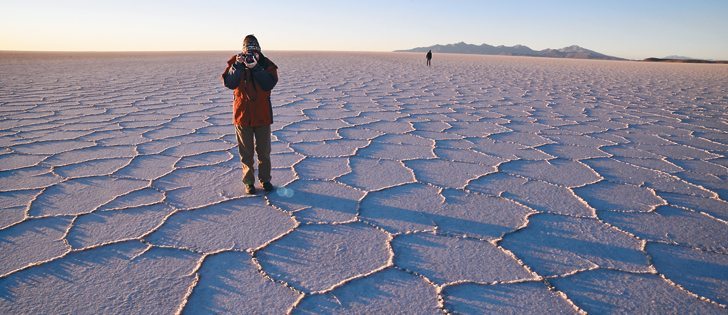 Uyuni Salt Lake is the world’s largest salt flat at 10,582 sq. kilometres.  |  Arlene and Robin Karpan photo