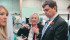 Alberta agriculture minister Oneil Carlier examines a message that is part of a project at the Farm Stewardship Centre. Virginia Nelson, left, of the centre as well as Lethbridge East MLA Maria Fitzpatrick and Grain Growers of Canada president Gary Stanford also attended the official opening. | Barb Glen photo