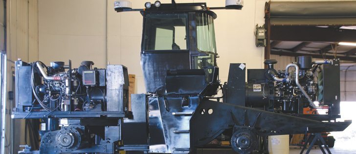 Individual front and rear engines drive the generators. The power units can be removed for service or replacement, including cooling, in hours.  |  ATC photo